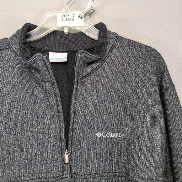 Columbia 1/4 Zip Pullover Fleece Jacket Men's XXL Black Front Kangaroo Pockets - Picture 8 of 10